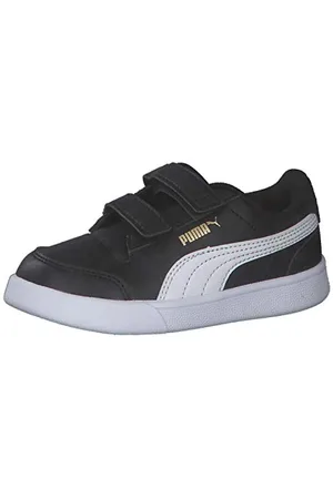 PUMA Shuffle V Inf, Scarpe da Ginnastica Unisex-Bimbi 0-24, Black White Team Gold, 26 EU