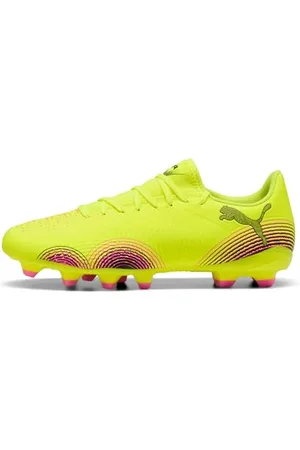 PUMA Future 8 Play FG/AG, Scarpe da Calcio Unisex-Adulto, Yellow Alert Black-Sun Struck, 44 EU