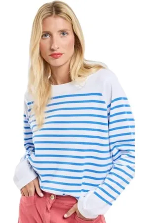 Armor.lux Armor Lux Marinière Oversized col Rond en Coton Rustique Femme Maglione, , L Donna