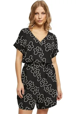 Urban classics Ladies Short Viscose Belt Jumpsuit, Jumpsuit Donna, , 3XL