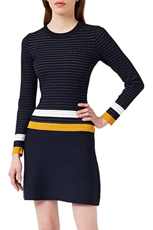 Morgan Robe Rayures colorées ROXFA Casual Dress, (Marine/Fauve Marine/Fauve), Small (Taglia Produttore: TS) Women