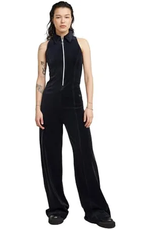 G-Star Donna Wide Leg Velvet Jumpsuit, (osaka blue D25740-D428-3873), S