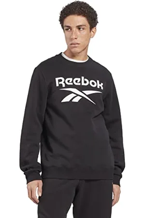 Reebok Logo Grande impilato Crew Maglia di Tuta, , XL Uomo