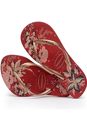 Havaianas Slim Organic, Infradito Donna, Red/Rose Gold Metallic, 33/34 EU