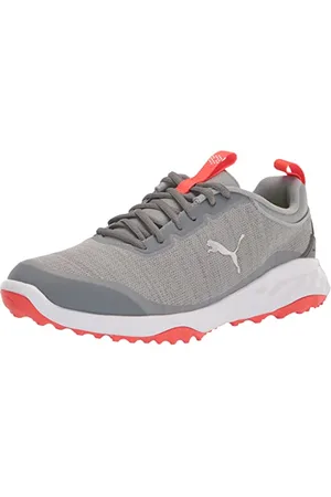 PUMA Fusion PRO, Scarpe da Golf Uomo, Quarry Silverred Blast, 47 EU