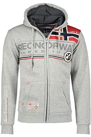 Geographical Norway Geographical Norway Flipper Men - Felpa Cappuccio con Tasca A Canguro Uomo - Felpa Pullover Hoody Caldo A Maniche Lunghe - Abito Ideale Primavera Estate Autunno Inverno ( Chiaro L)