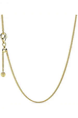 PANDORA Icons Collana placcata in oro 14k con chiusura scorrevole, 60