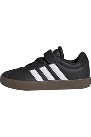 adidas VL Court 3.0 Hook And Loop Shoes Kids, Scarpe, Core Black/Cloud White/Core Black, 28.5 EU