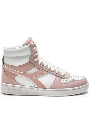 Diadora Magic Basket Mid Leather Wn, Scarpe da Ginnastica Donna, White/Peach Whip, 36 EU