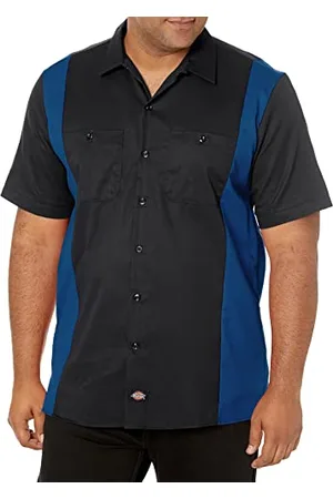 Dickies Camicia Casual da Uomo a Maniche Corte Slim Fit Bicolore da Lavoro, , L