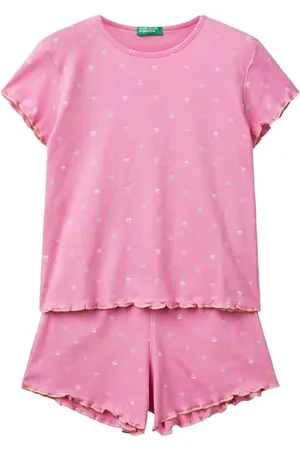 Benetton Pig(T-Shirt+Short) 33ON0P08A Set di Pigiama, , XL Bambina