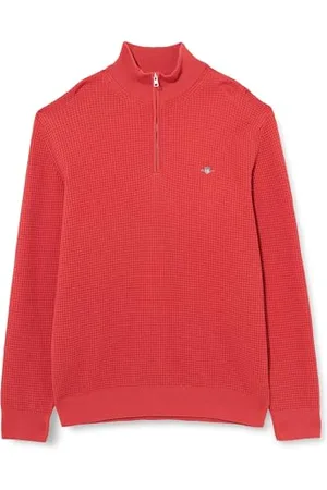 GANT Textured Cotton Half Zip Pullover, , XXXXL Uomo