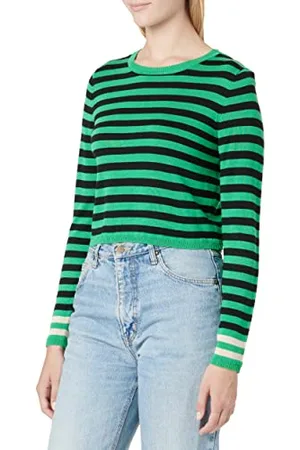 ONLY Onlvicci L/S Crop Stripe Pullover Knt Maglione, , M (Pacco da 4) Donna