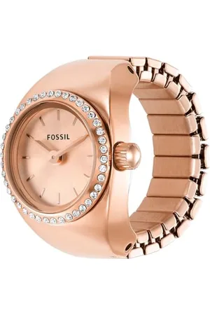 Fossil Orologio anello per donna, movimento al quarzo con cinturino in acciaio inossiperbile, 15 mm