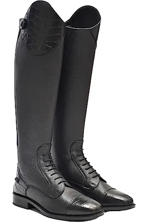 Rhinegold De-Luxe-Stivali da Equitazione in Pelle con Lacci, Misura 41, Vitello 1-BK Unisex-Adulto, , UK 7 (EU Calf 1