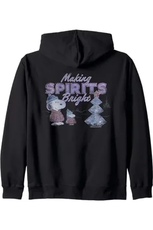 Peanuts Regali di Natale Snoopy Woodstock Making Spirits Bright Vintage Felpa con Cappuccio