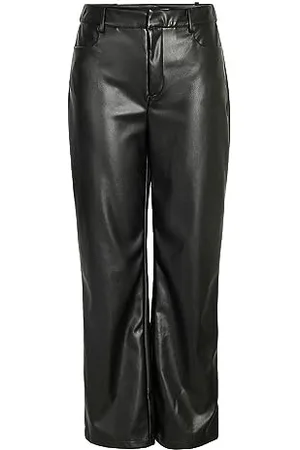 Noisy May Nmandy Yolanda Pu HW Wide Pants Noos Pantaloni in Similpelle, , M Donna