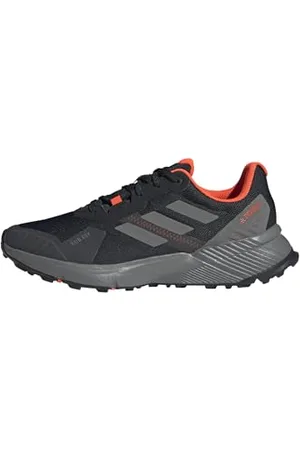 adidas Terrex Soulstride Rain.RDY Trail Running Shoes, Scarpe Uomo, Core Black/Grey Four/Solar Red, 40 EU
