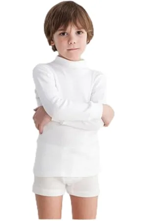 BABIDU Punt NOU Camiseta Niños Cuello Medio Alto Semicisne, Ropa Interior para Niño Y Niña Canottiera, , 10 Anni Unisex-Bambini e Ragazzi