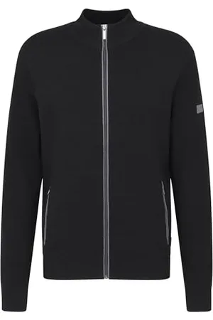 Bugatti 7600-65523b Maglione Cardigan, Grigio, L Uomo