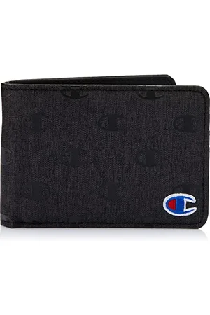Champion Grafico Accessori da Viaggio-Portafoglio bi-Fold, Nero Slavato, Taglia Unica Unisex-Adulto