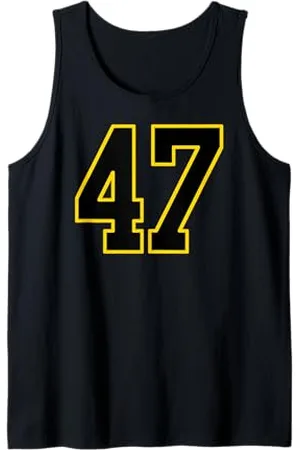 Sports Numbers Store Numero 47 in stile sportivo universitario e giallo Canotta