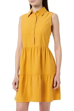 Koton Sleeveless Voluminous Button Detail Shirt Neck Dress Vestito, (180), 42 da Donna