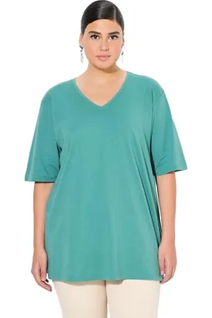 Ulla Popken T-Shirt, V-Ausschnitt, Relaxed, Halbarm Maglietta, , 52/54 IT Donna