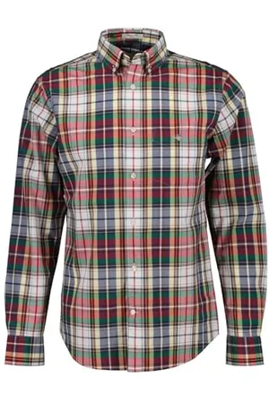 GANT Reg Poplin Tartan Check Shirt Camicia, , S Uomo