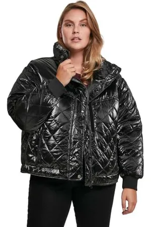 Urban classics Ladies Vanish Oversized Diamond Quilt Jacket Giacca, (Black 00007), XL Donna