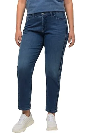 Ulla Popken Jeans Boyfriend, a Vita Larga, riciclati, , 52 Donna