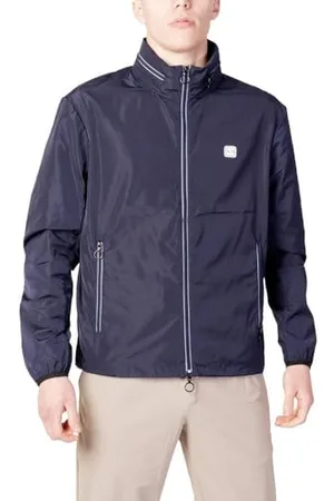 Armani Exchange Lightweight Zip-up Hooded Windbreaker Jacket 8NZB07, Giacca a vento Uomo, Blu , L