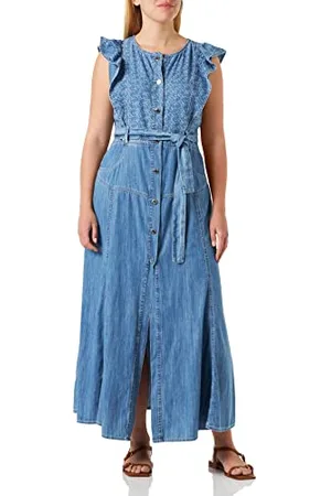Pinko Bocce Abito Denim Leggero Logo Vestito, , 48 Donna