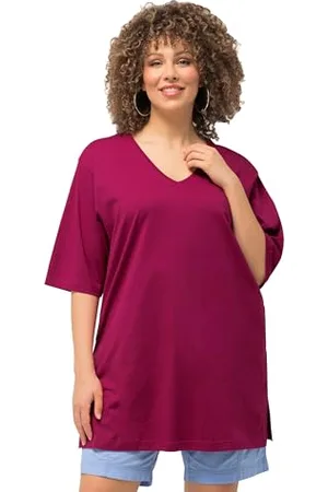 Ulla Popken Damen, Große Größen, T-Shirt, V-Ausschnitt, , 64 Donna