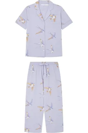 Women secret Pijama Camisero 100% Algodón Lila Pyjama, , L Donna