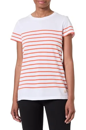 Armor.lux Armor Lux Marinière Etel À Manches Courtes et col Bateau en Coton Léger Femme T-Shirt, , L Donna