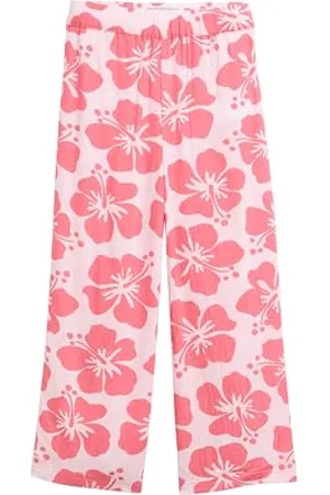 TOM TAILOR 1046307 Pantaloni Wide Leg, 37774-Big Pink Flower, 92/98 cm Bambina