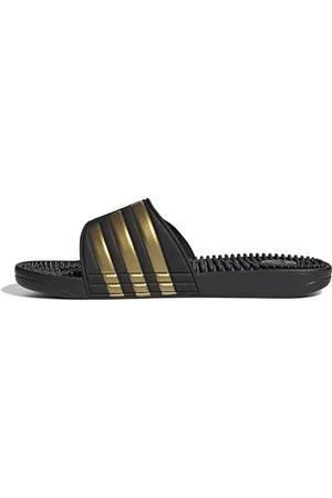 adidas Adissage Slides, Diapositive Unisex-Adulto, Core Black/Gold Metallic/Core Black, 37 EU