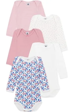 Petit Bateau A0ccr Noi Body A Maniche Lunghe, , 3 Anni (Pacco da 5) Bimba