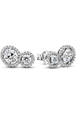 PANDORA Pandpra Timeless 293774C01 - Orecchini a corona con zirconi, 3x7,8x12,2 mm, Argento sterling, Zirconia cubica