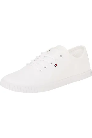 Tommy Hilfiger Donna Sneakers con Suola Preformata Canvas Lace Up Eleganti, (White), 36