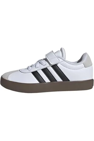 adidas VL Court 3.0 Hook And Loop Shoes Kids, Scarpe Unisex-Bambini, Cloud White/Core Black/Grey One, 34 EU