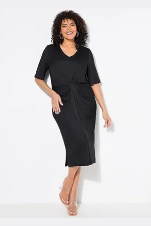 Ulla Popken Jerseykleid mit Knoten Abito in Jersey con Nodo, , 48-50 Donna
