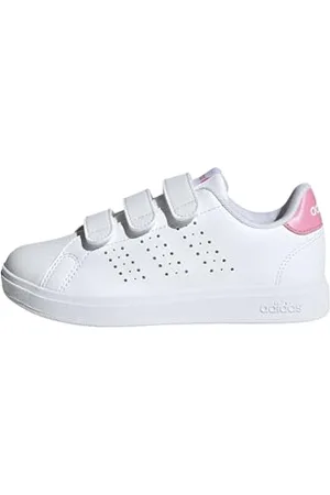 adidas Advantage Base 2.0 Shoes Children, Scarpe da Tennis Unisex-Adulto, Cloud White/Bliss Pink/Core Black, 35 EU