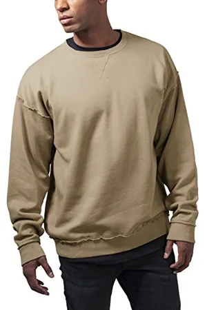 Urban classics Oversized Open Edge Crew Felpa, (Sabbia), L Uomo