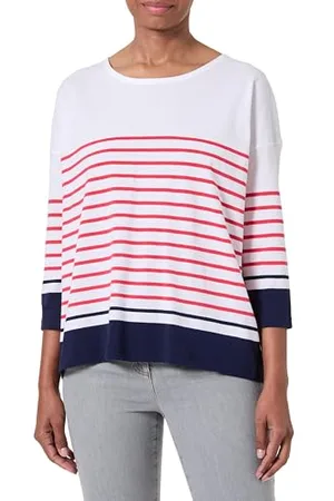 Armor.lux Armor Lux Marinière Oversized À Manches 3/4 col Rond en Coton Léger Femme Maglione, , L Donna