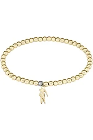 Lacoste Braccialetto di Perline da Donna Collezione ORBE in Giallo con un Charm a forma di Coccodrillo - 2040334