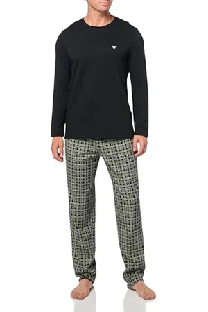 Emporio Armani Pattern Mix Long Pajamas Pajama Set, , L Men