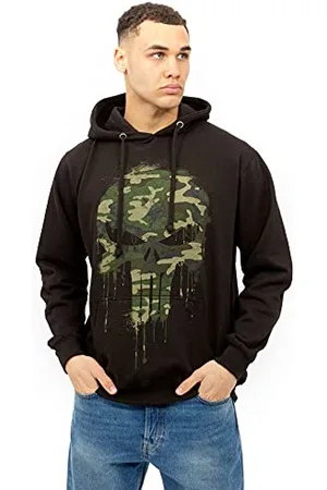 Marvel Punisher Skull Camo Felpa con Cappuccio da Skateboard, , M Uomo