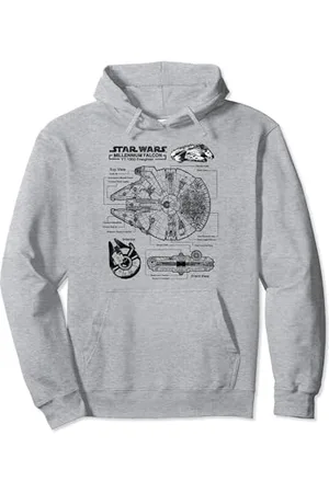 STAR WARS Millennium Falcon Schematic Felpa con Cappuccio